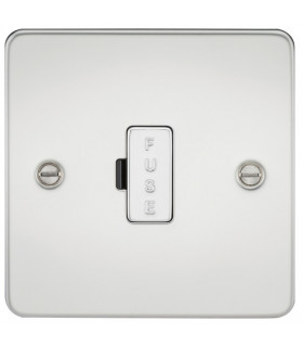 Flat Plate 13A fused spur unit - polished chrome