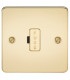 Flat Plate 13A fused spur unit - polished brass