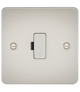 Flat Plate 13A fused spur unit - pearl