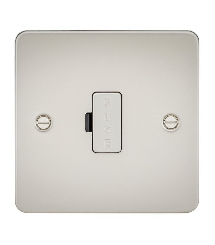 Flat Plate 13A fused spur unit - pearl