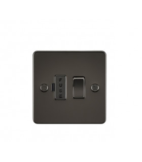 Flat Plate 13A switched fused spur unit - gunmetal