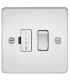 Flat Plate 13A switched fused spur unit - polished chrome