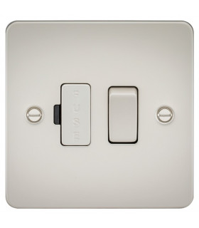 Flat Plate 13A switched fused spur unit - pearl