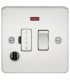 Flat Plate 13A switched fused spur unit with neon and flex outlet - polished chrome