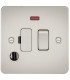 Flat Plate 13A switched fused spur unit with neon and flex outlet - pearl