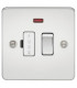 Flat Plate 13A switched fused spur unit with neon - polished chrome