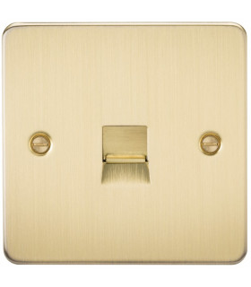 Flat Plate Telephone master socket -brushed brass