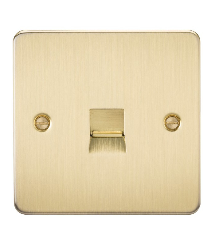 Flat Plate Telephone master socket -brushed brass