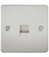 Flat Plate Telephone master socket - brushed chrome
