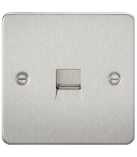 Flat Plate Telephone master socket - brushed chrome
