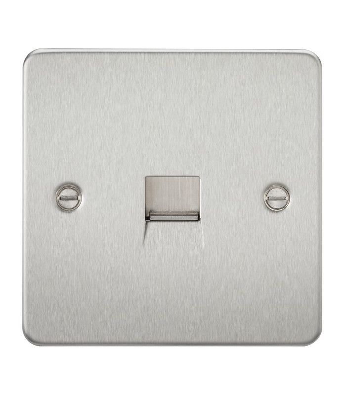 Flat Plate Telephone master socket - brushed chrome