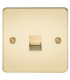 Flat Plate Telephone master socket - polished brass