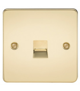 Flat Plate Telephone master socket - polished brass