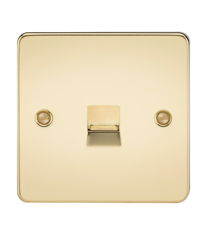 Flat Plate Telephone master socket - polished brass