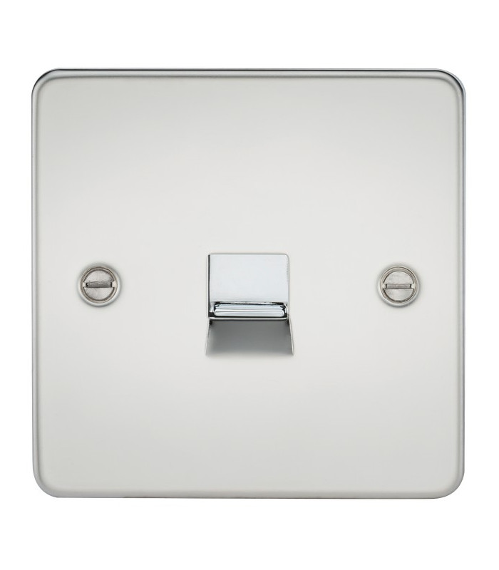 Flat Plate Telephone master socket - polished chrome