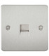 Flat Plate Telephone extension socket - brushed chrome