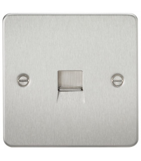 Flat Plate Telephone extension socket - brushed chrome