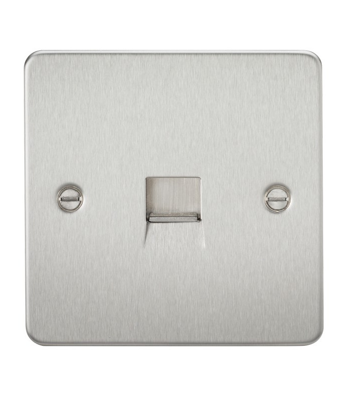 Flat Plate Telephone extension socket - brushed chrome