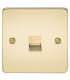 Flat Plate Telephone extension socket - polished brass