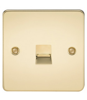 Flat Plate Telephone extension socket - polished brass