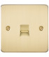 Flat Plate Telephone extension socket - brushed brass