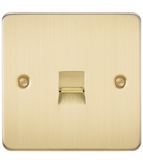 Flat Plate Telephone extension socket - brushed brass