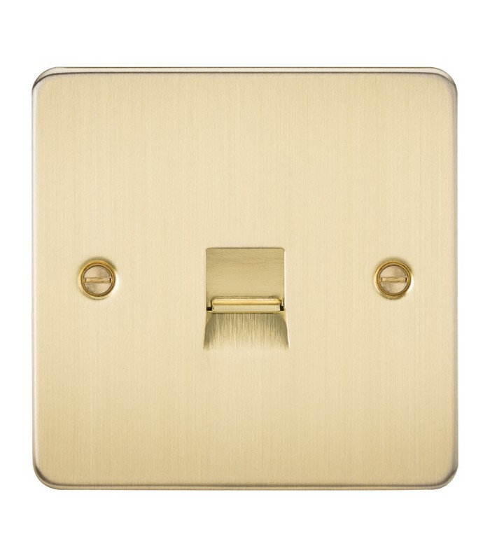 Flat Plate Telephone extension socket - brushed brass