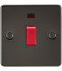 Flat Plate 45A 1G DP switch with neon - gunmetal