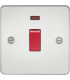 Flat Plate 45A 1G DP switch with neon - polished chrome