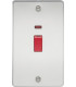 Flat Plate 45A 2G DP switch with neon - polished chrome