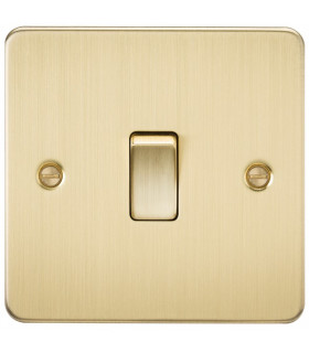 Flat Plate 20A 1G DP switch - brushed brass