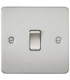 Flat Plate 20A 1G DP switch - brushed chrome