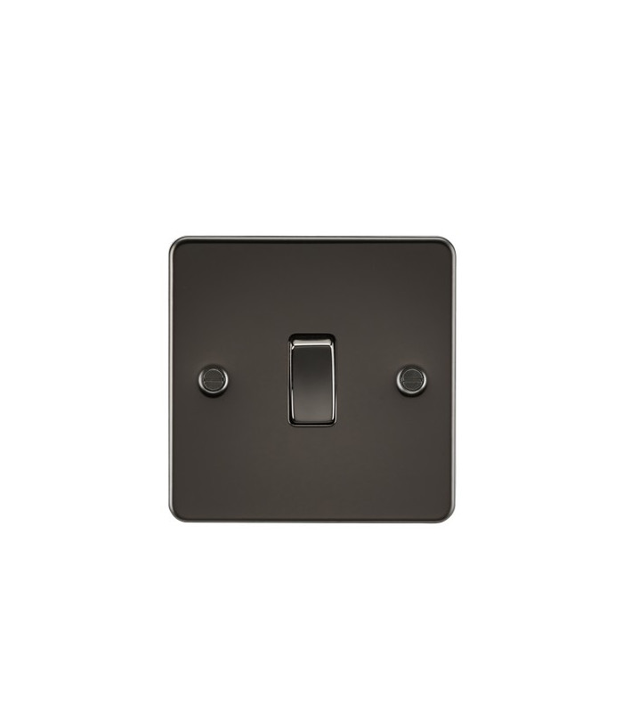 Flat Plate 20A 1G DP switch - gunmetal