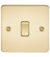 Flat Plate 20A 1G DP switch - polished brass
