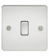 Flat Plate 20A 1G DP switch - polished chrome
