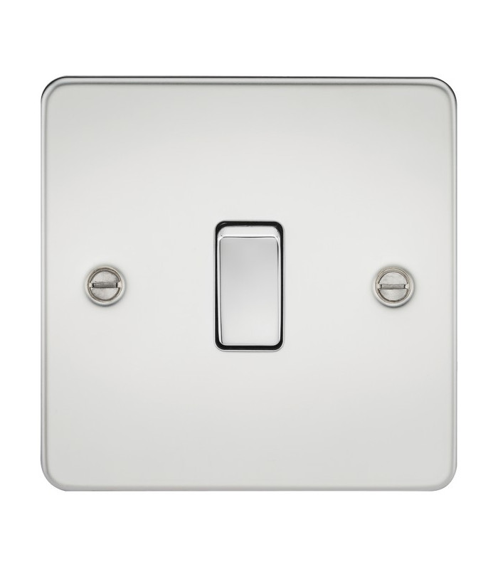 Flat Plate 20A 1G DP switch - polished chrome