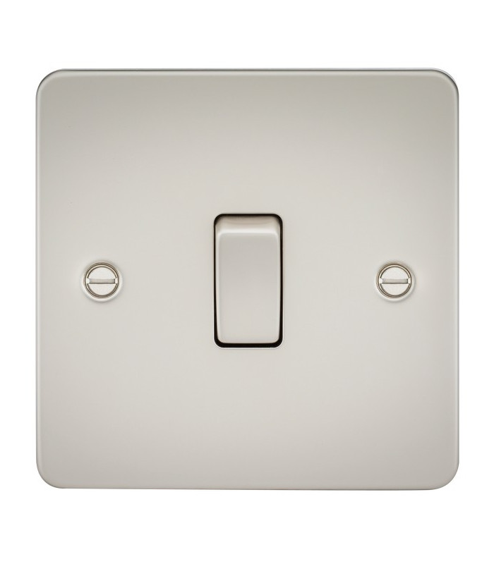 Flat Plate 20A 1G DP switch - pearl