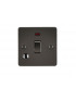 Flat Plate 20A 1G DP switch with neon & flex outlet - gunmetal