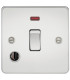 Flat Plate 20A 1G DP switch with neon & flex outlet - polished chrome