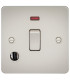 Flat Plate 20A 1G DP switch with neon & flex outlet - pearl