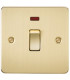 Flat Plate 20A 1G DP switch with neon - brushed brass
