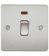 Flat Plate 20A 1G DP switch with neon - brushed chrome