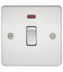 Flat Plate 20A 1G DP switch with neon - polished chrome