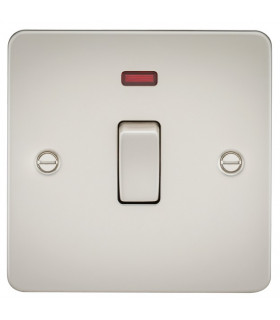 Flat Plate 20A 1G DP switch with neon - pearl