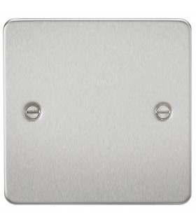 Flat Plate 1G blanking plate - brushed chrome