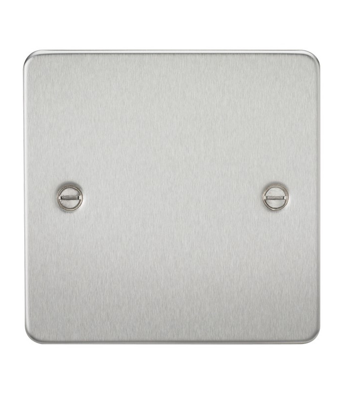 Flat Plate 1G blanking plate - brushed chrome