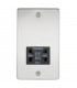 Flat Plate 115/230V dual voltage shaver socket - polished chrome with black insert