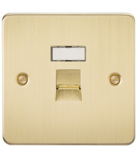Flat Plate RJ45 network outlet - brushed brass