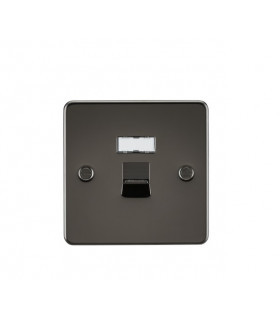 Flat Plate RJ45 network outlet - gunmetal