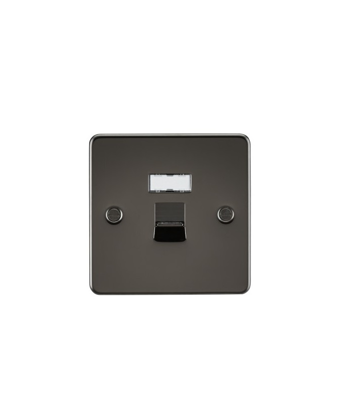 Flat Plate RJ45 network outlet - gunmetal